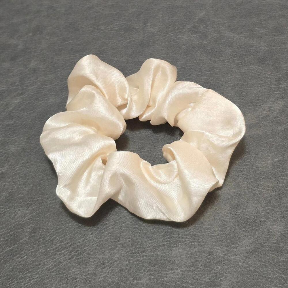 Satin Ivory Hair Scrunchie